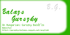 balazs gurszky business card